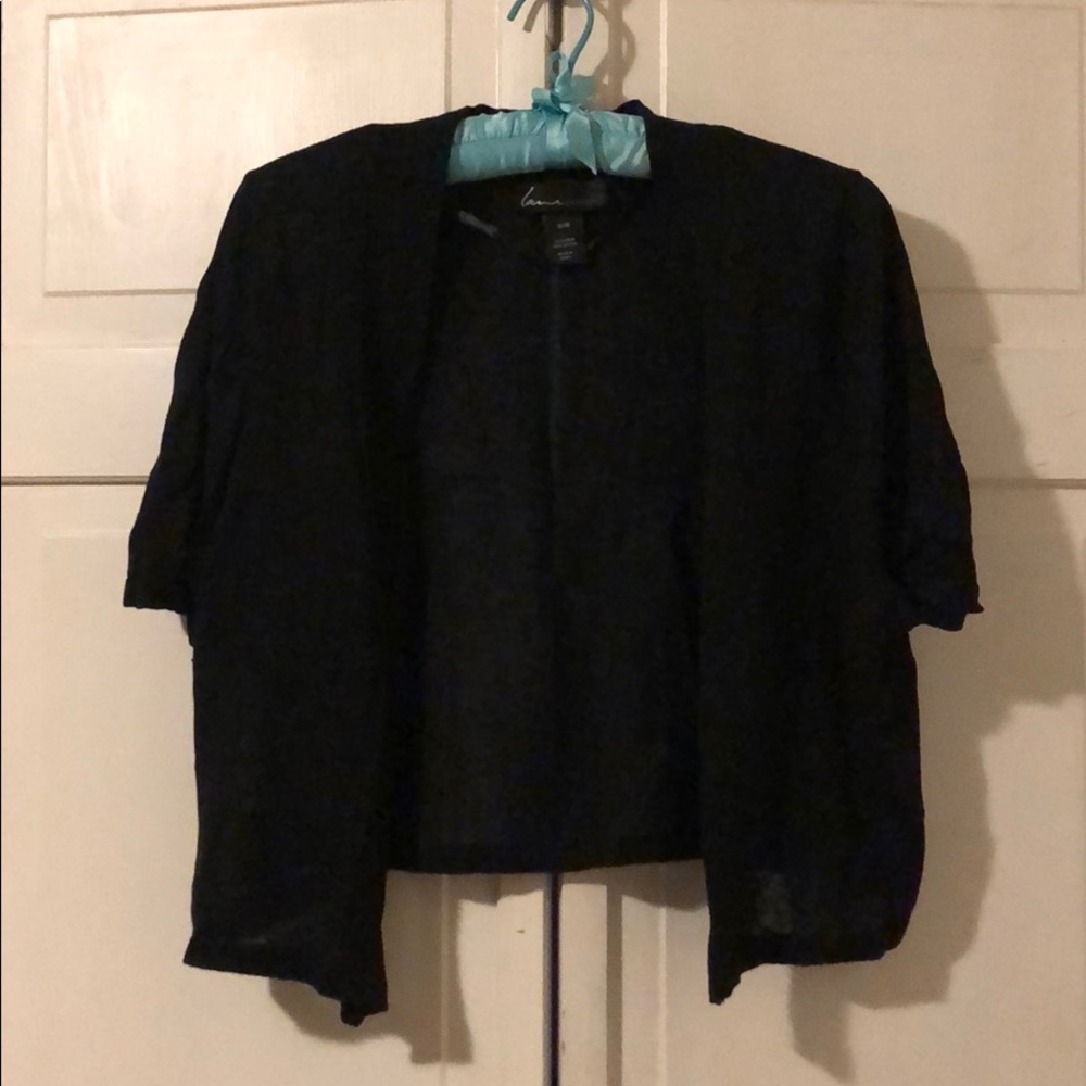 Black short sleeve cardigan